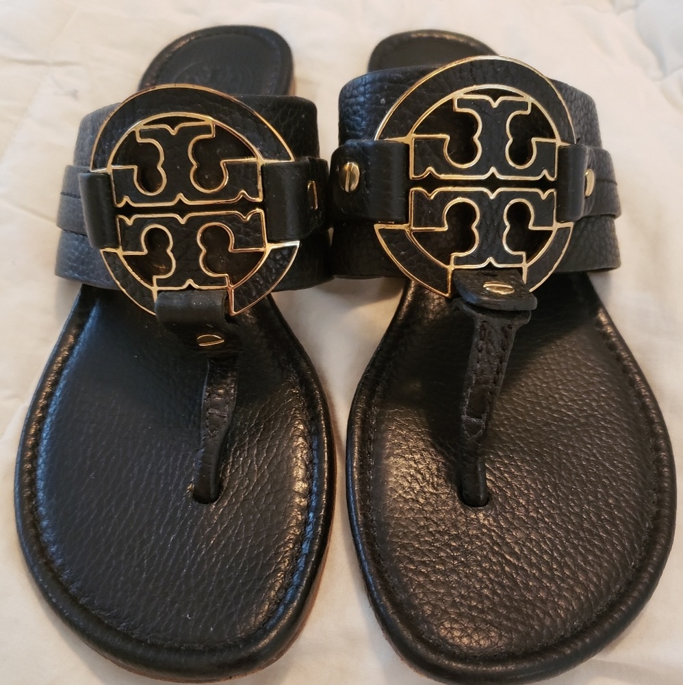 Tory Burch Amanda Sandals Black Leather